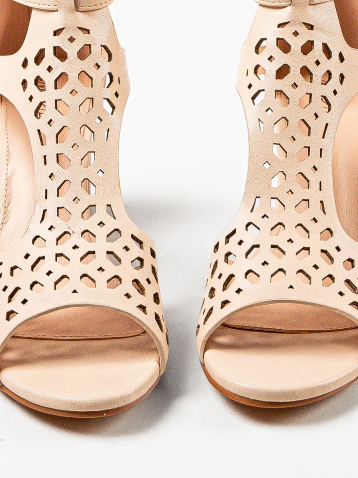 Sandale cu toc Minison Albe