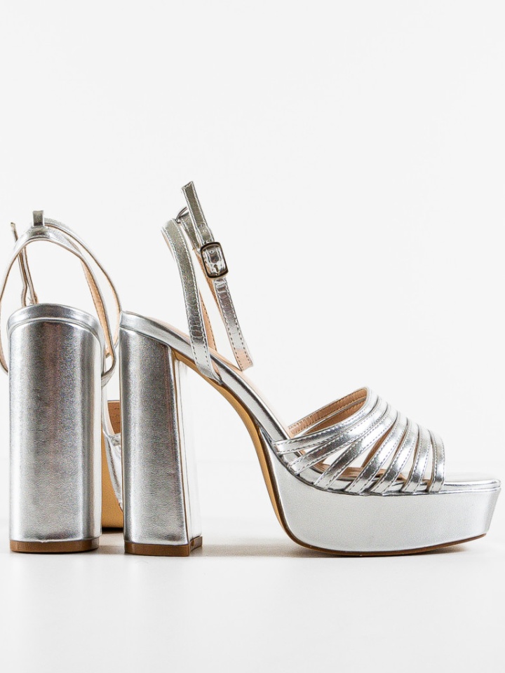 Sandale cu toc Odom Argintii