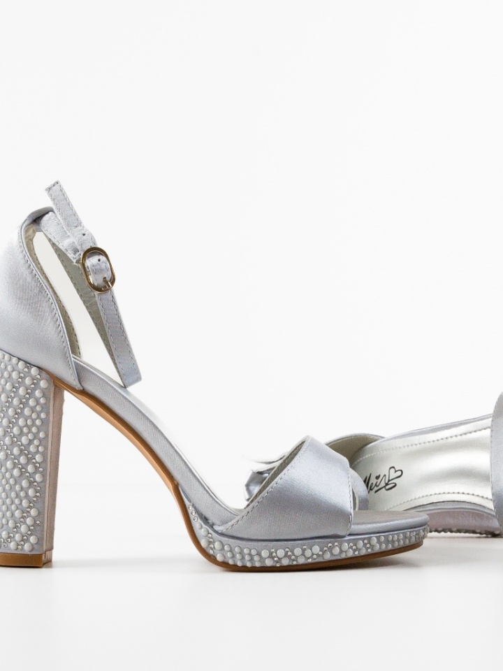 Sandale cu toc Hagen Argintii