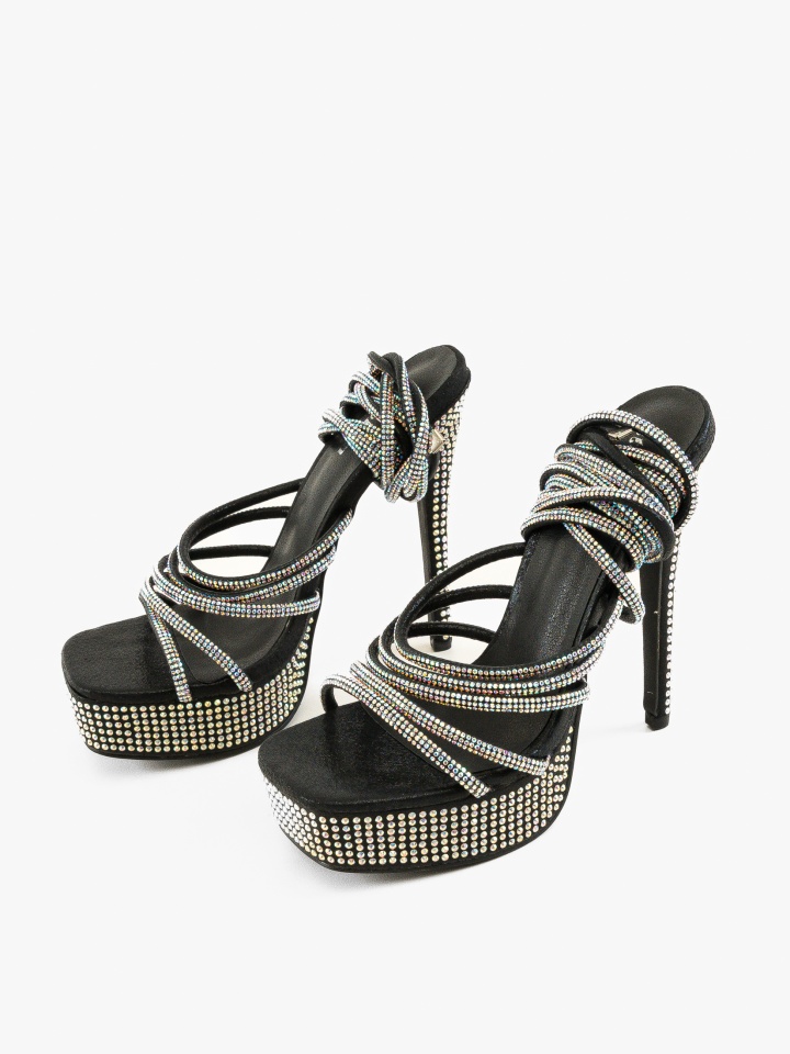 Sandale cu toc Wade Negre