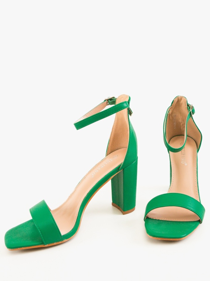 Sandale cu toc Crane Albe