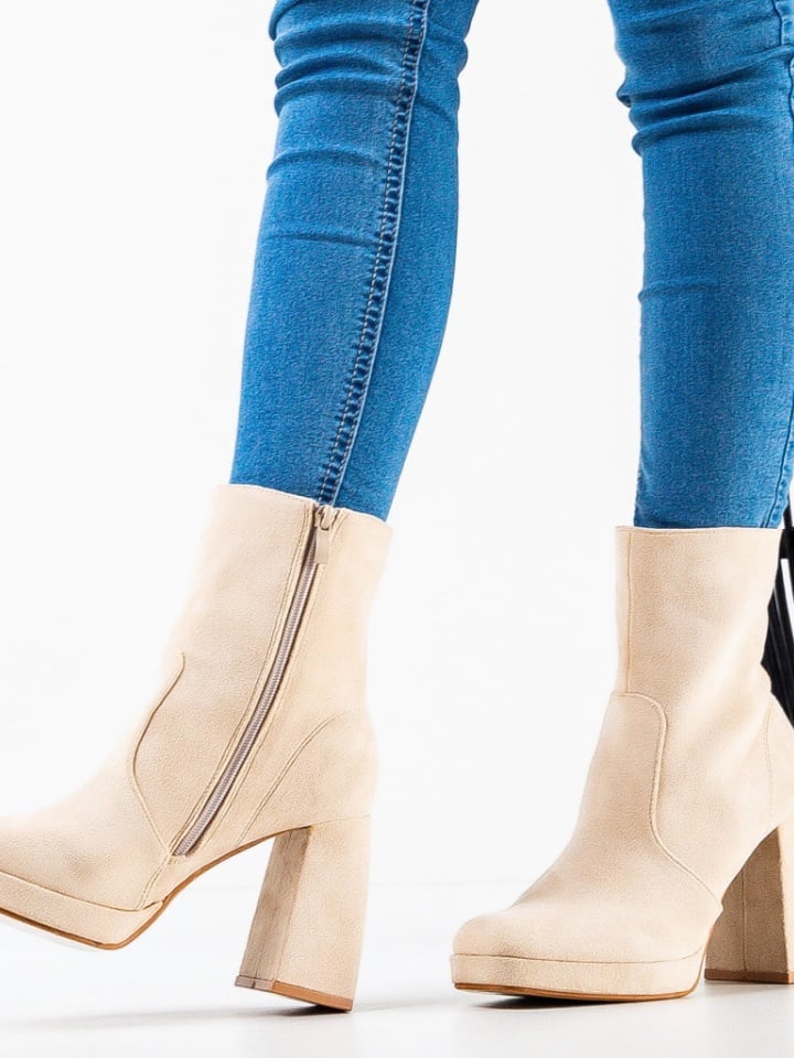 Botine dama Abbey Bej