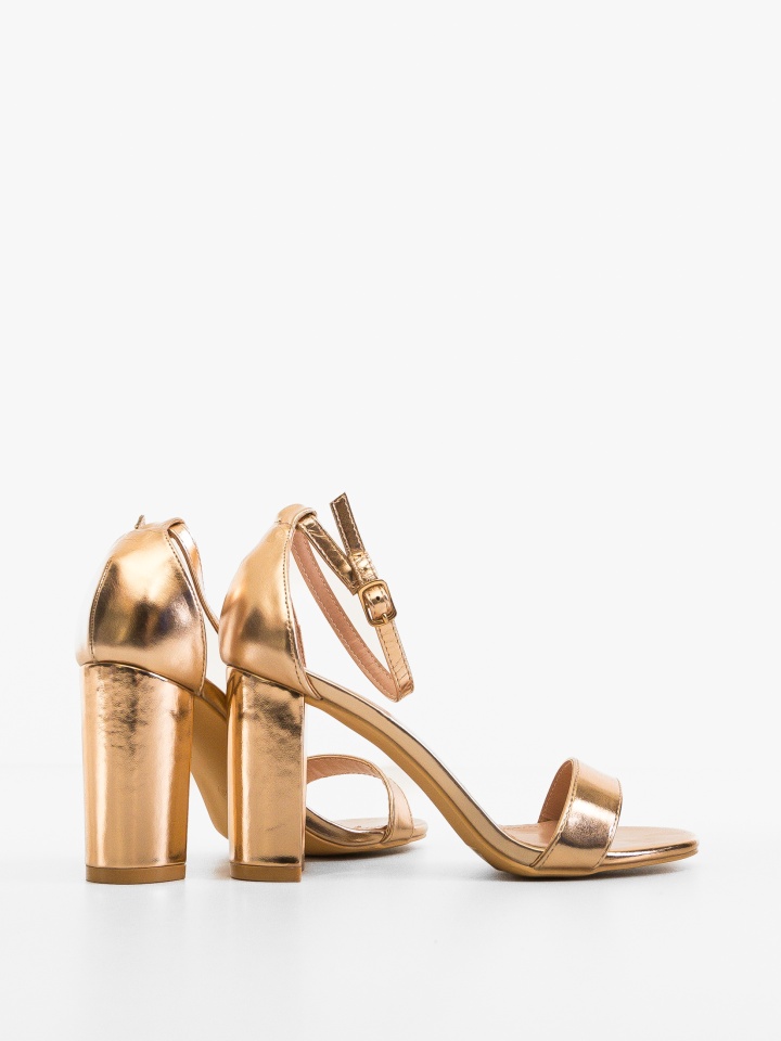 Sandale cu toc Kaya Aurii
