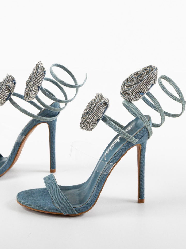 Sandale cu toc Rosese Albastre