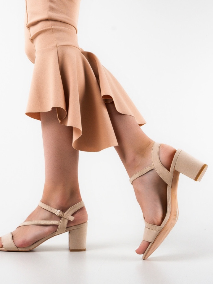 Sandale cu toc Arlon Bej