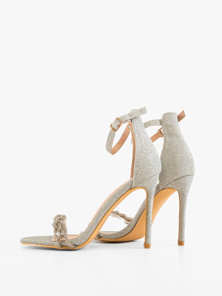 Sandale cu toc Flynn Argintii