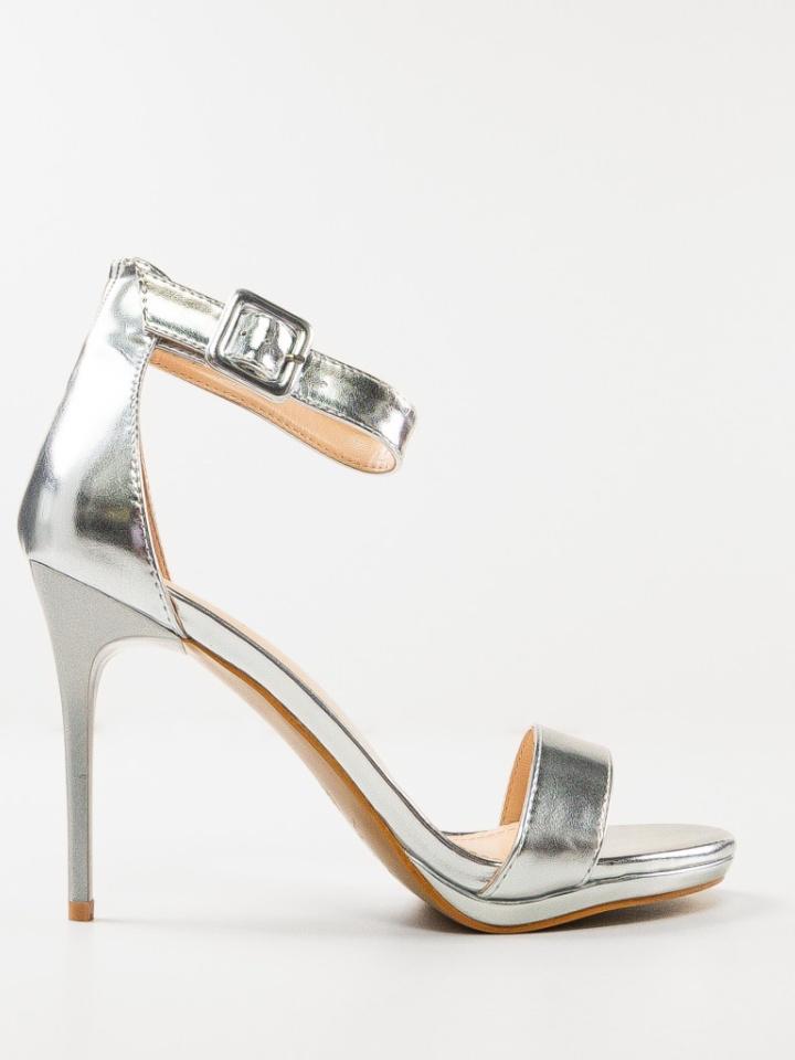 Sandale cu toc Ravan Argintii