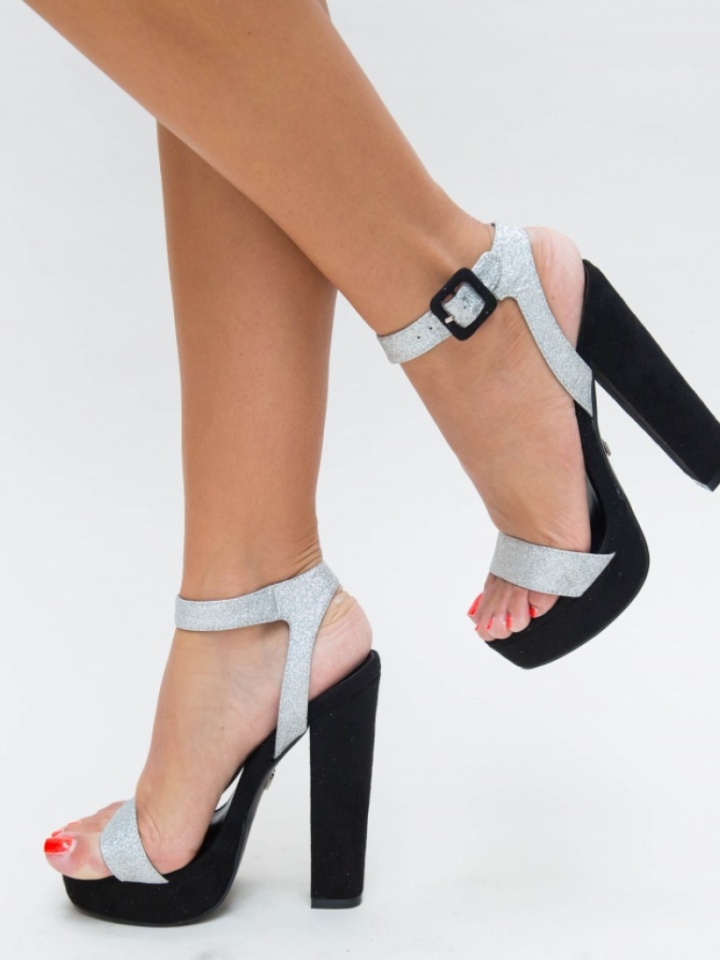 Sandale Cu Toc Kian Negre