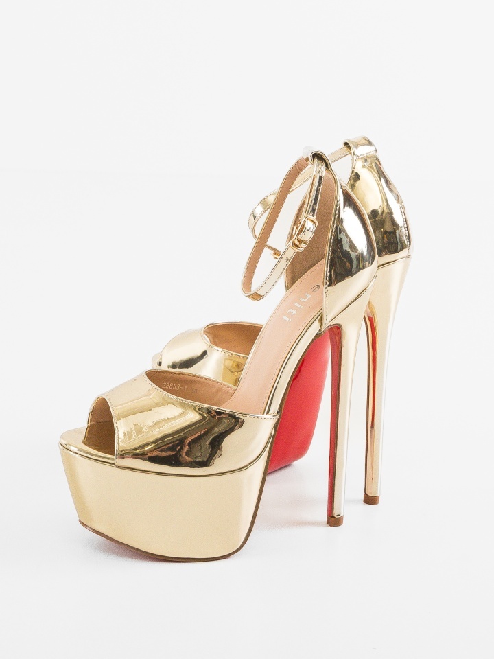 Sandale cu toc Venyz Albe