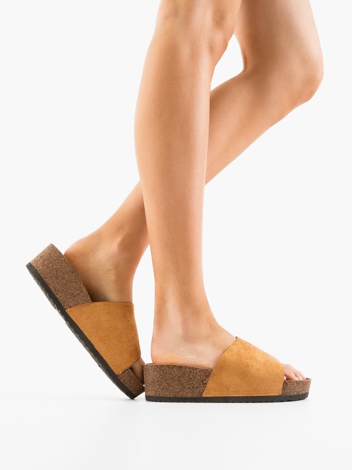 Papuci dama Tapan Bej