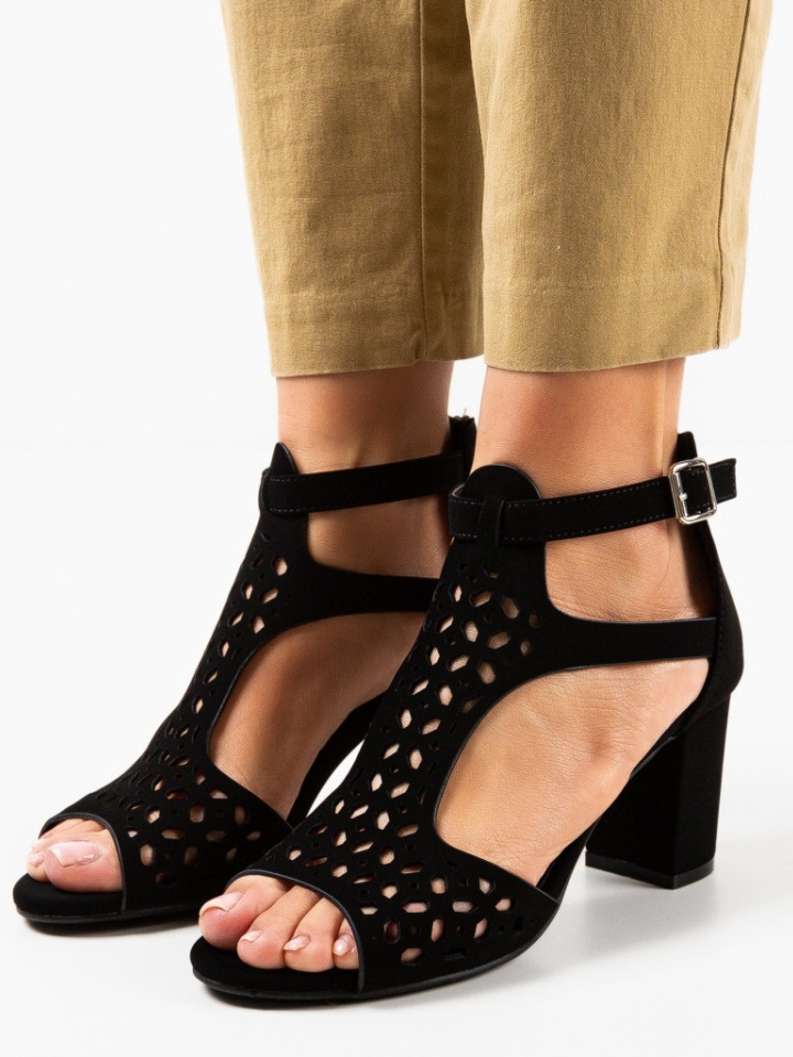 Sandale cu toc Minison Albe