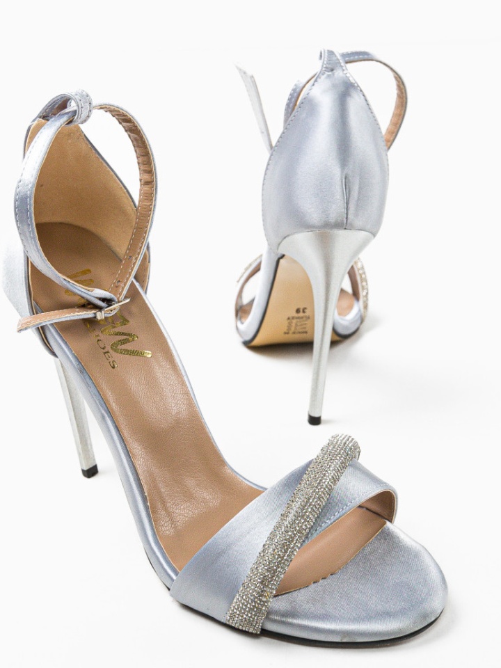 Sandale cu toc Waky Argintii