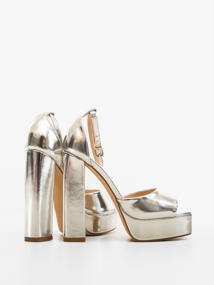 Sandale cu toc Flora Nude