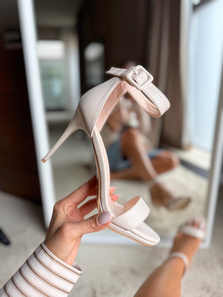 Sandale cu toc Ravan Argintii