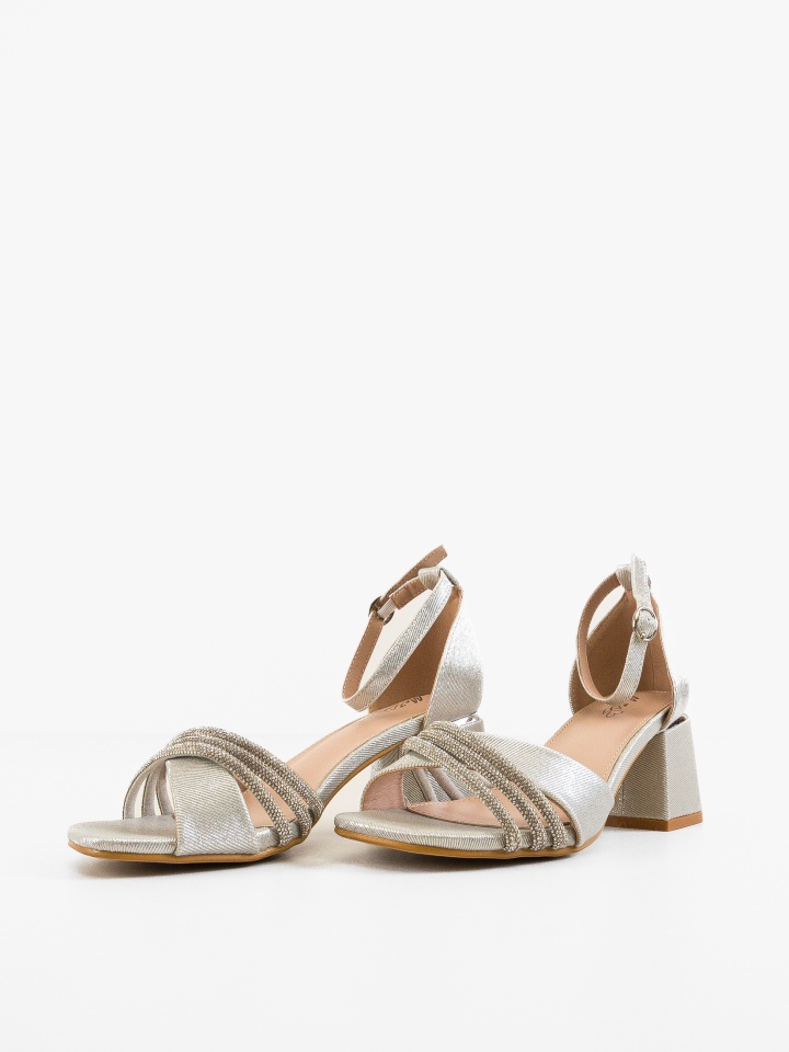 Sandale cu toc Pakka Argintii