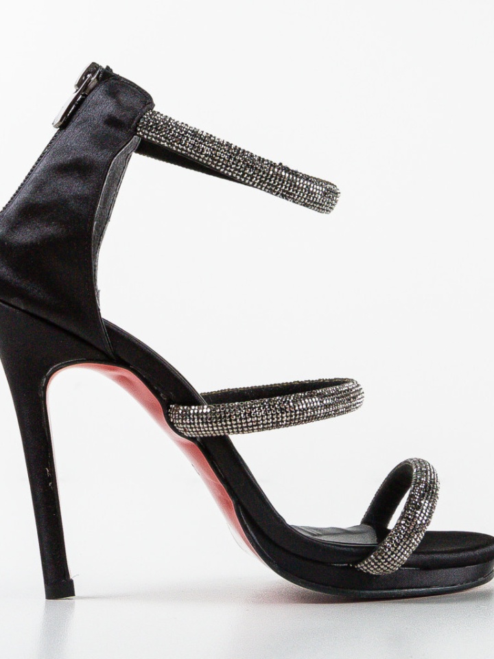 Sandale cu toc Mezon Negre 4