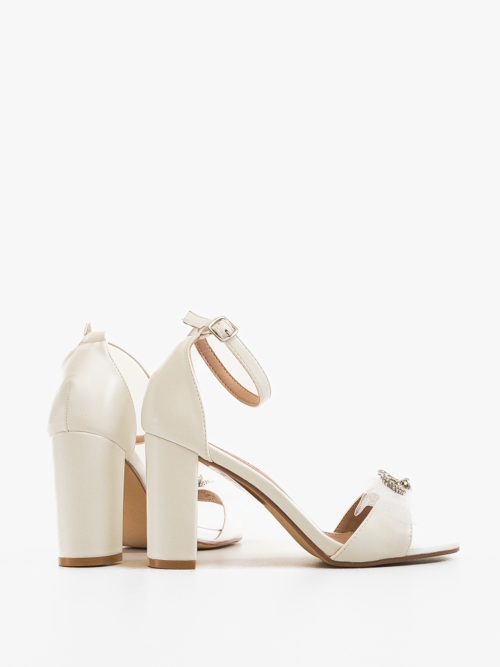 Sandale cu toc Demena Argintii