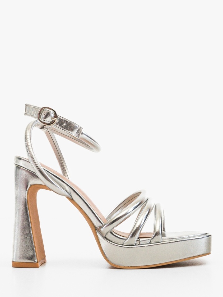 Sandale cu toc Grant Argintii