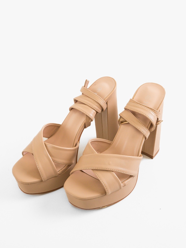 Sandale cu toc Jessica Nude