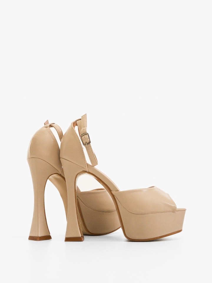 Sandale cu toc Krishan Bej