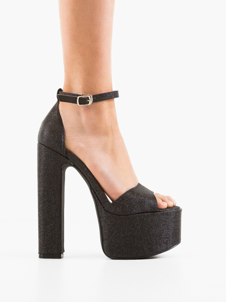 Sandale cu toc Vlandia Argintii