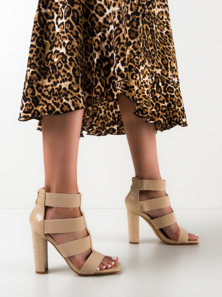 Sandale cu toc Ariya Bej