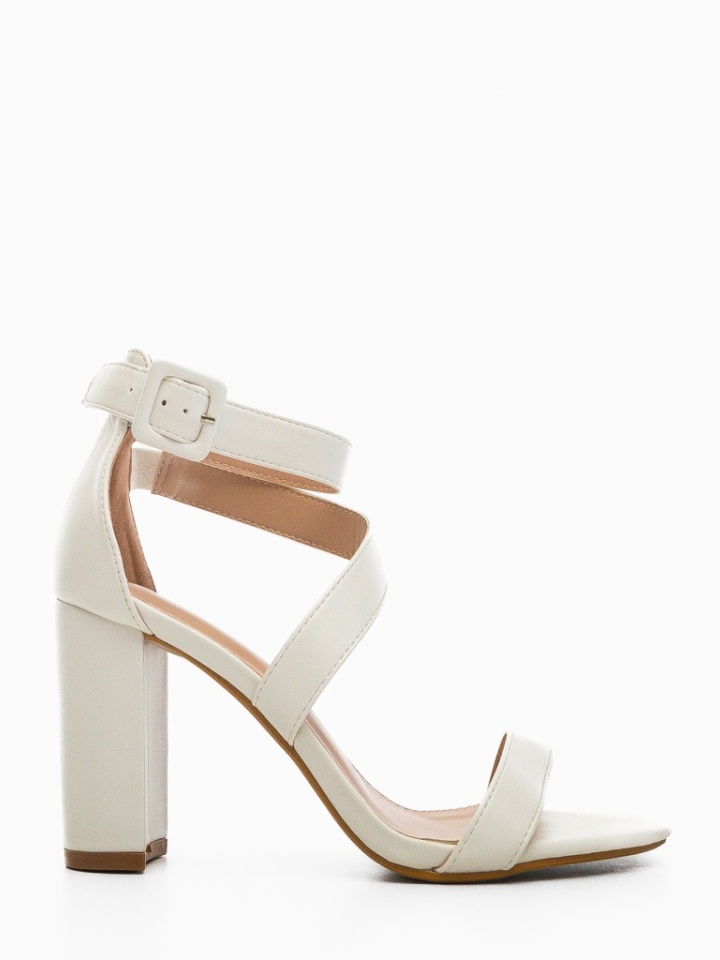 Sandale cu toc Beatrix Argintii