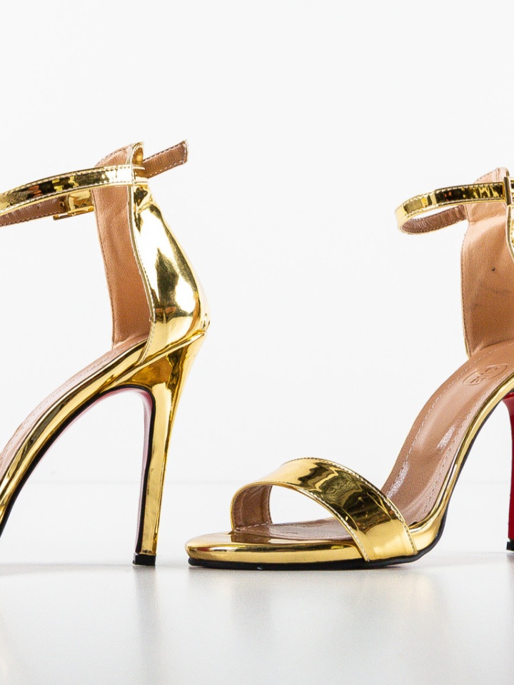 Sandale cu toc Leter Gri