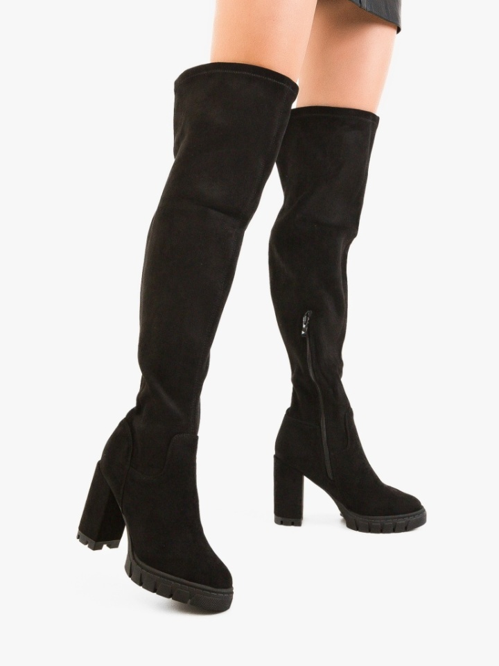 Cizme dama Kare Negre