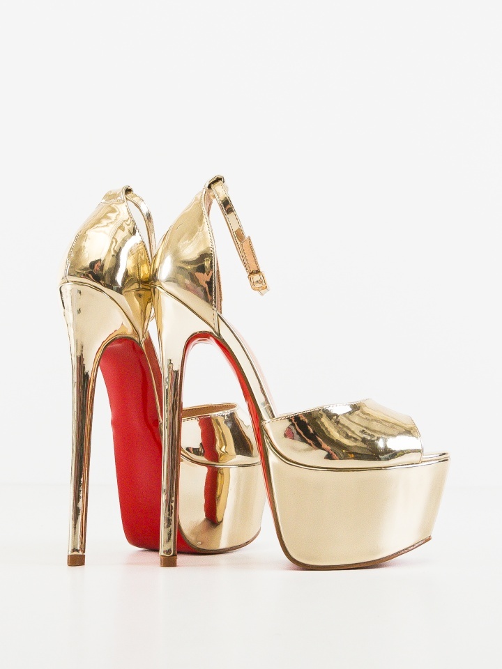 Sandale cu toc Venyz Albe