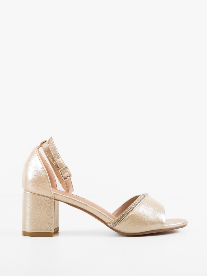 Sandale cu toc Ewan Aurii 2