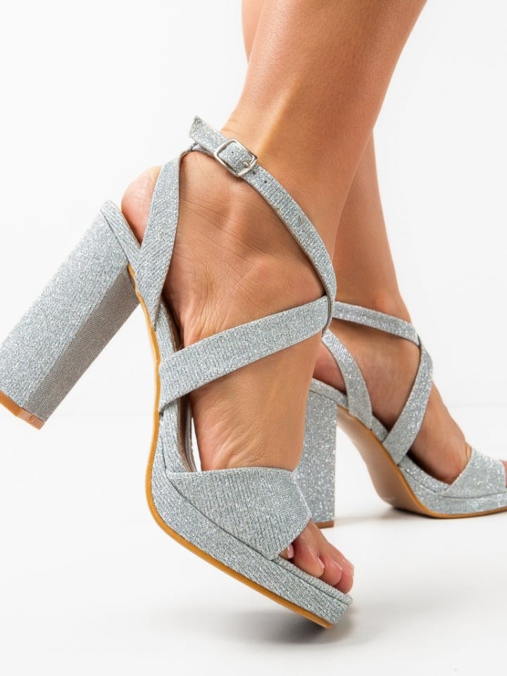 Sandale cu toc Florence Aurii