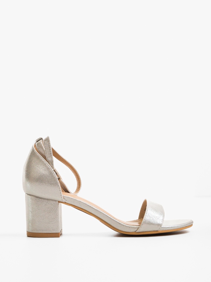 Sandale cu toc Lucano Argintii