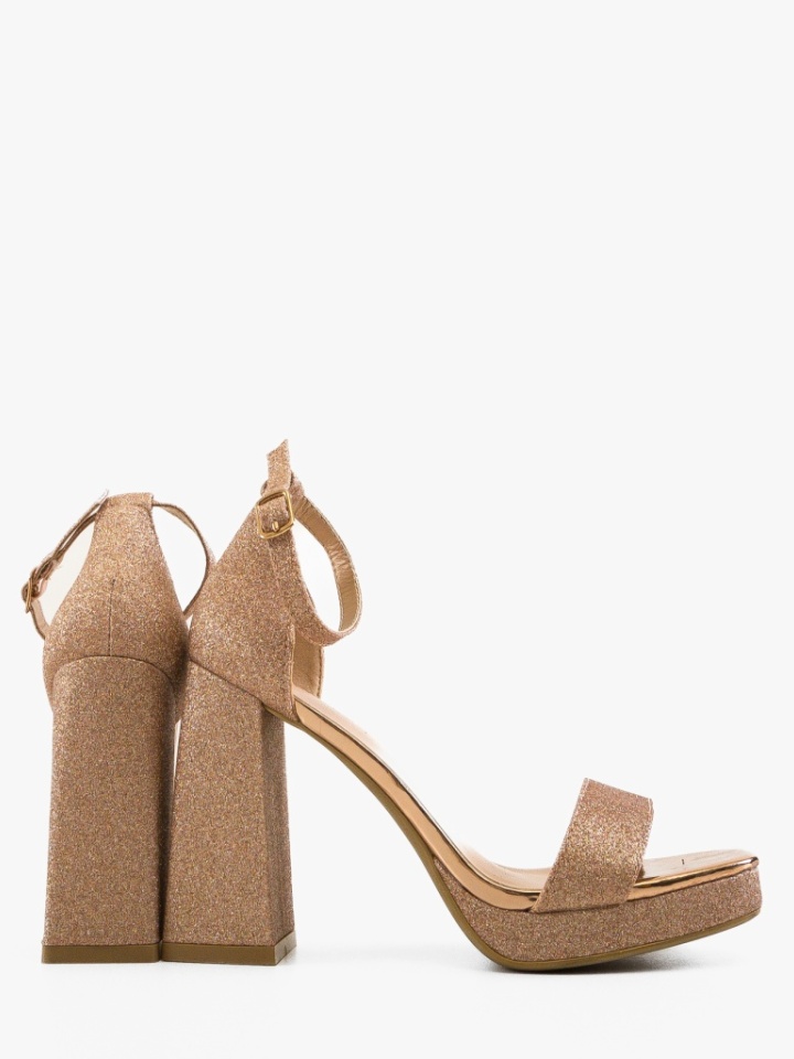 Sandale cu toc Aryan Argintii