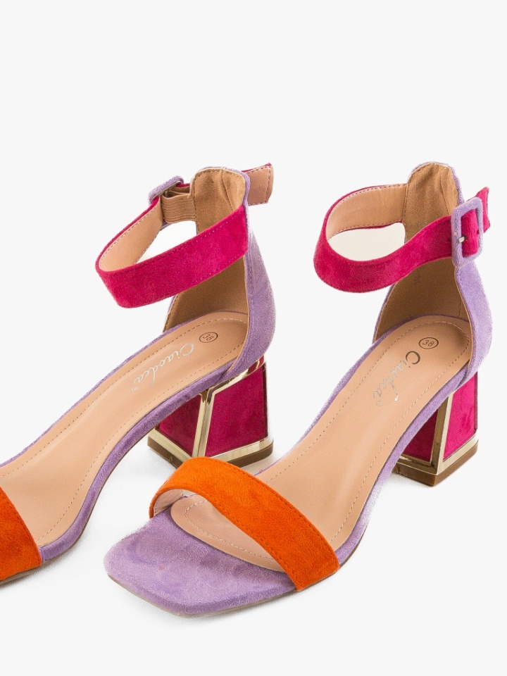 Sandale cu toc Lang Portocalii