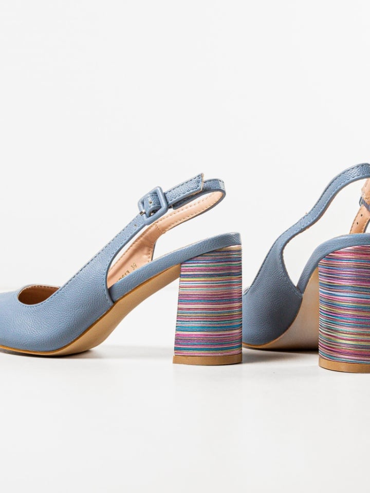 Pantofi cu toc Soka Albastrii