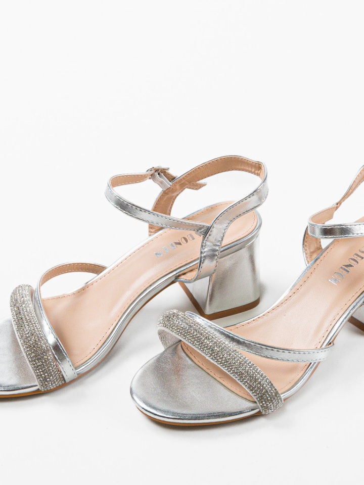 Sandale cu toc Rhoxane Argintii
