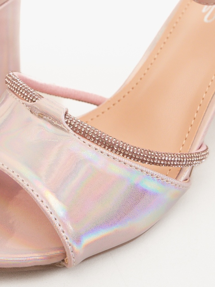 Sandale cu toc Leyre Argintii