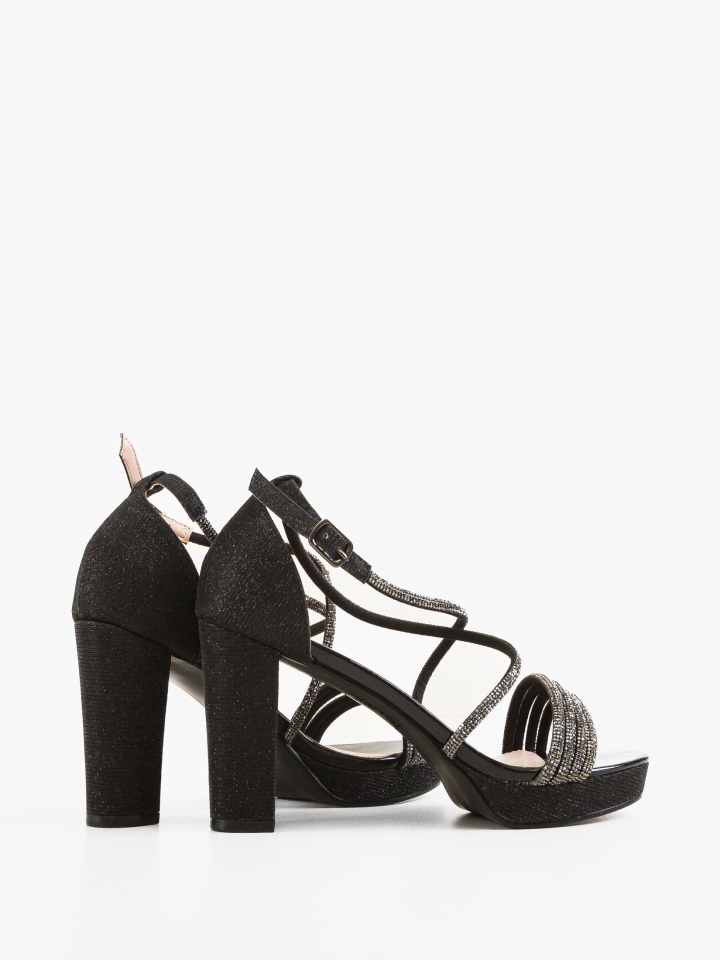 Sandale cu toc Hana Negre