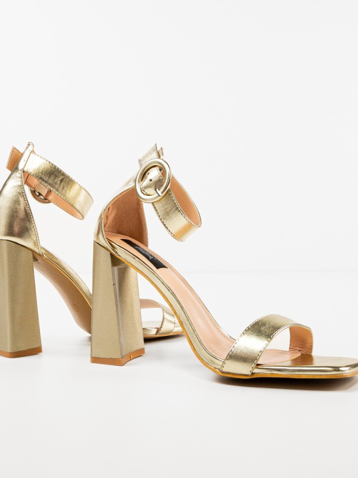 Sandale cu toc Seppho Albe