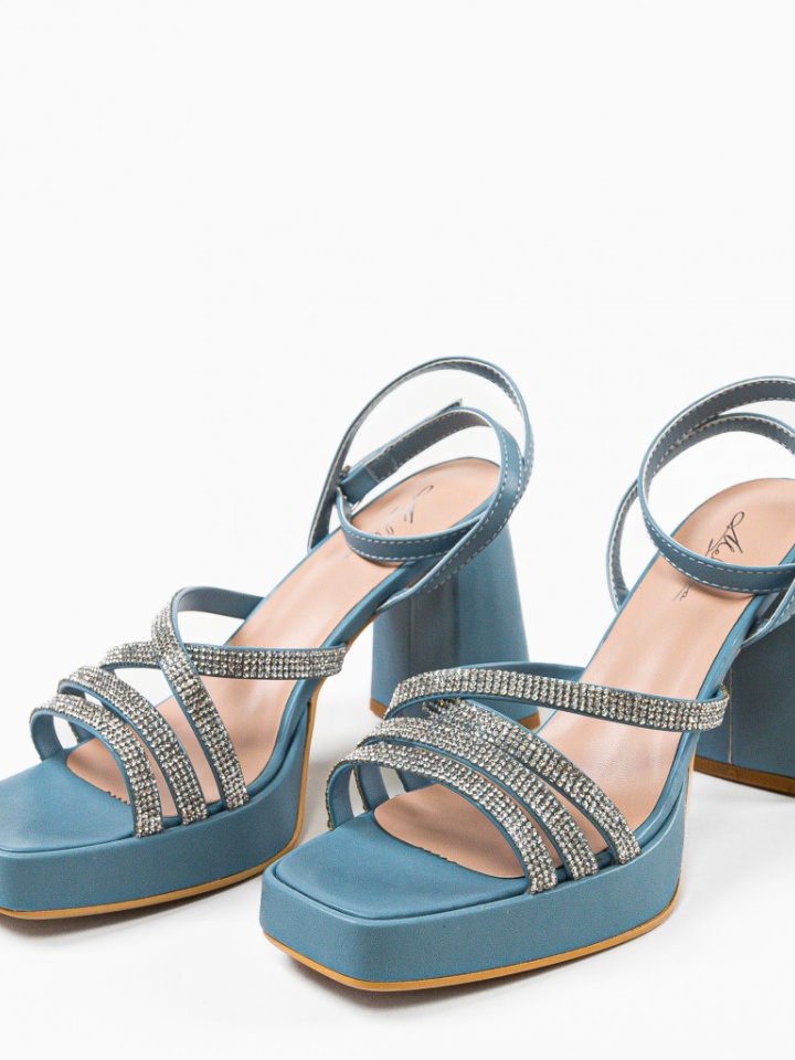 Sandale cu toc Shohre Albastre
