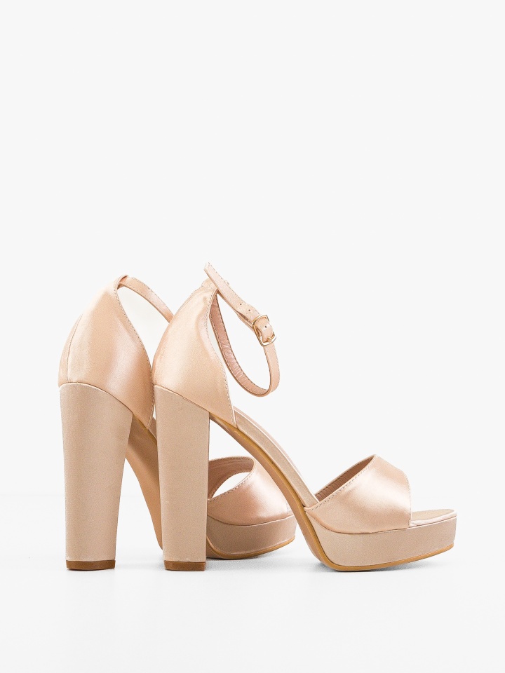 Sandale cu toc Clara Bej