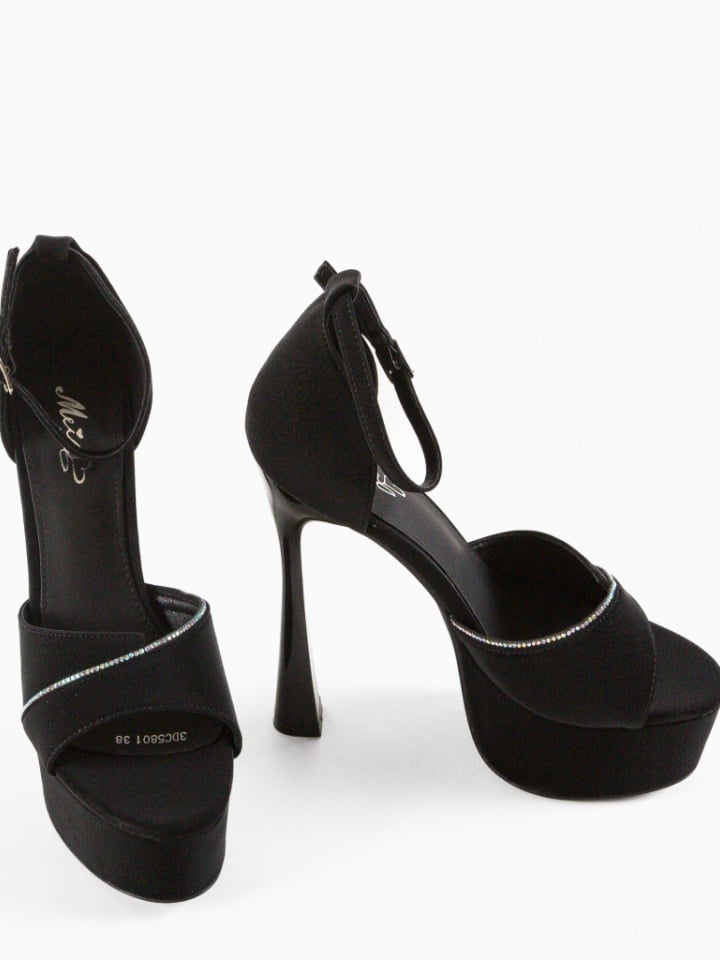 Sandale cu toc Caribou Argintii