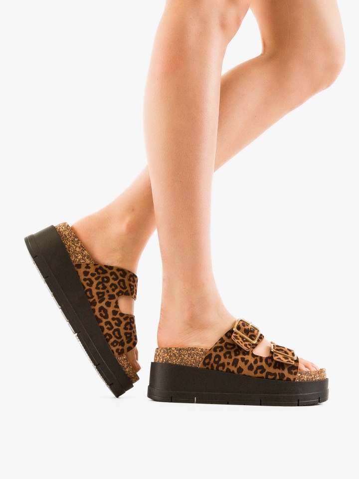 Papuci dama Olive Bej