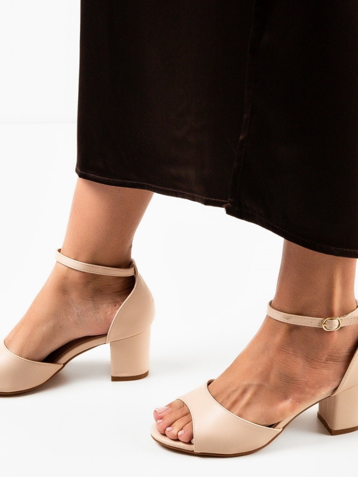 Sandale cu toc Bride Aurii 2