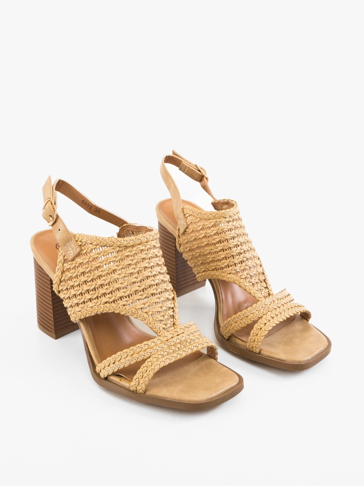 Sandale cu toc Zak Bej