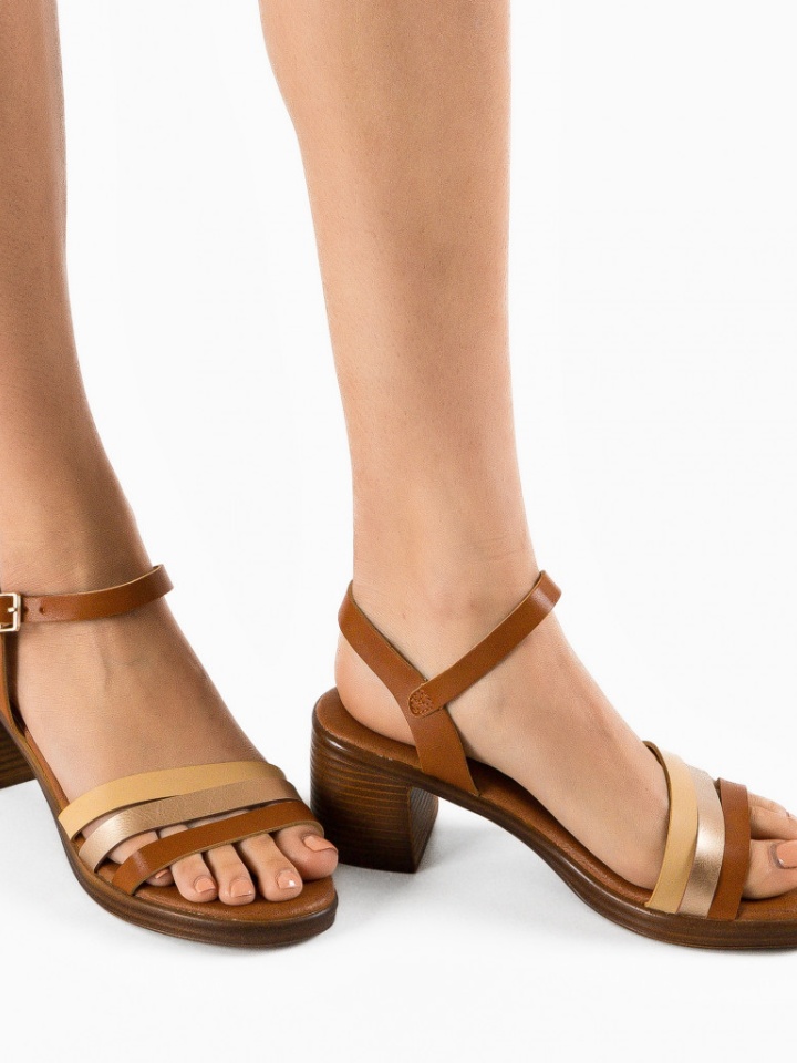 Sandale cu toc Fiore Albe