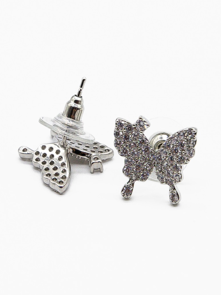 Cercei Fluture Argintii