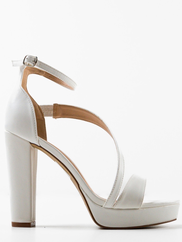 Sandale cu toc Tetra Albe
