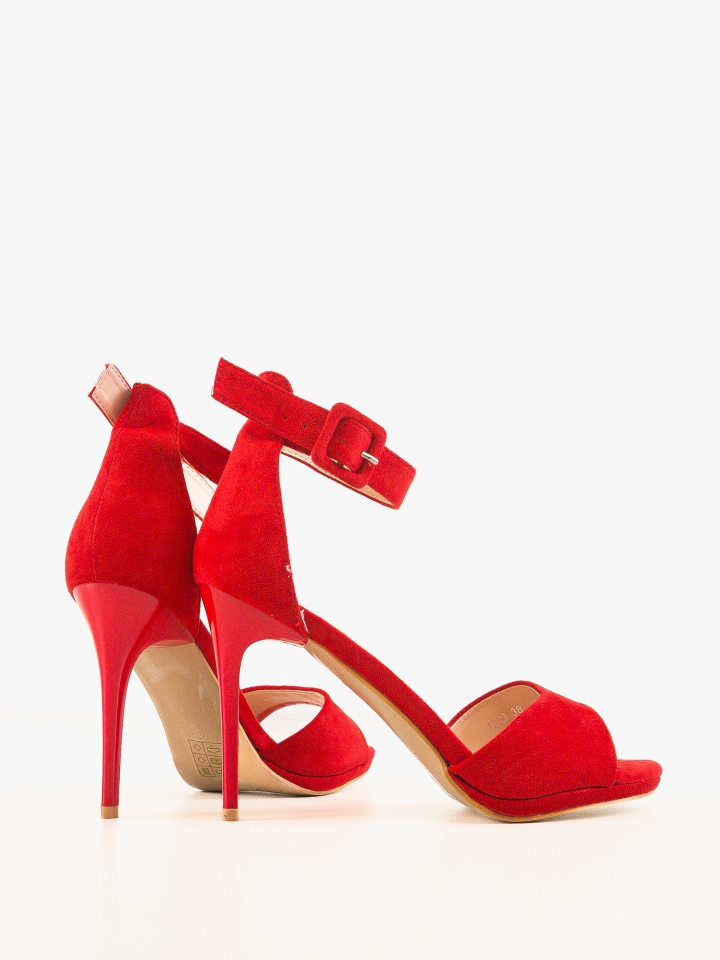 Sandale cu toc James Rosii